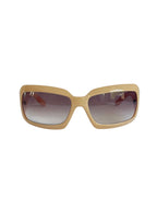 MODEVESTIGE CHANEL 5076-H beige mask shield sunglasses with gradient brown lenses and squared rims.